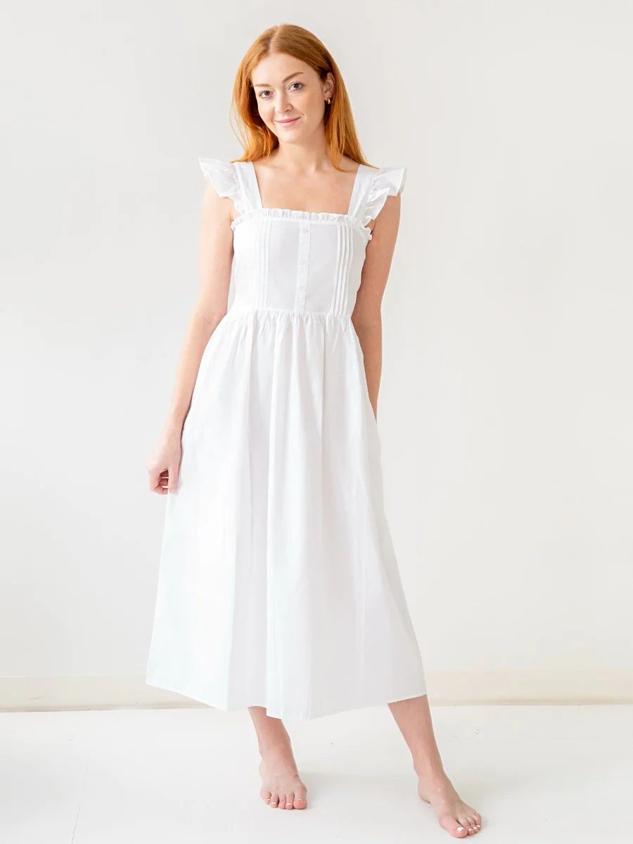 Pippa Ladies White Cotton Dress - Jacaranda Living | Jacaranda Living