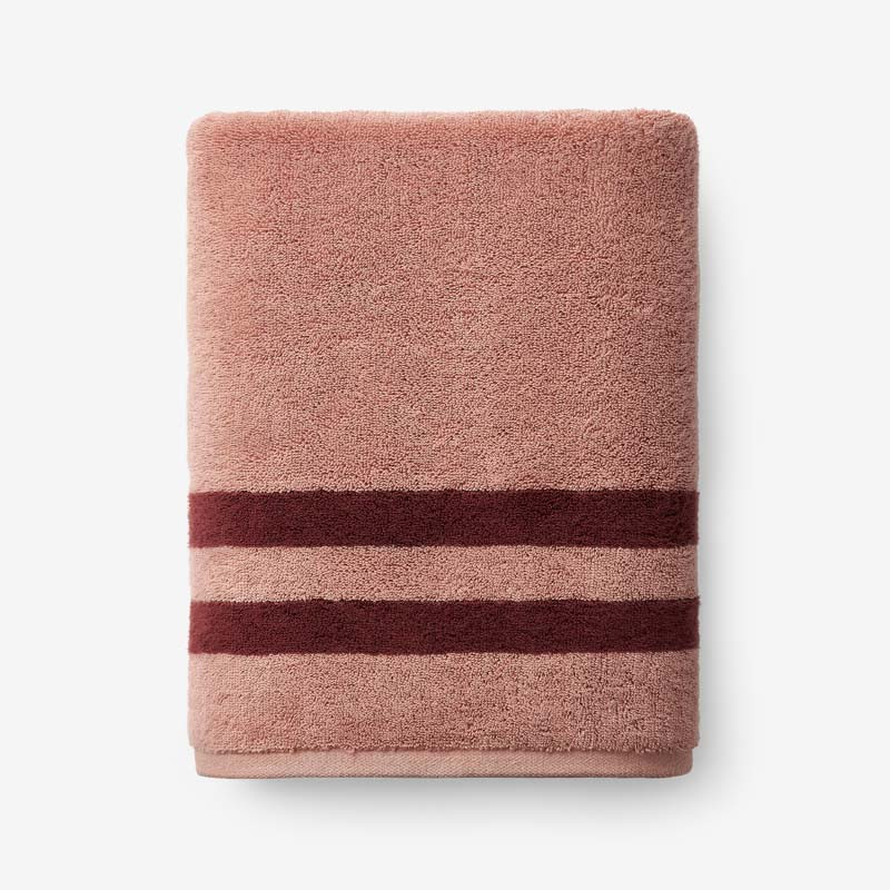 Mirage Aegean Cotton Reversible Stripe Bath Towel - Orange/Coral/Red, Size 30 In. x 54 In. | The Company Store | The Company Store