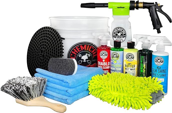 Chemical Guys HOL126 14-Piece Arsenal Builder Car Wash Kit with Foam Gun, Bucket and (5) 16 oz Ca... | Amazon (US)