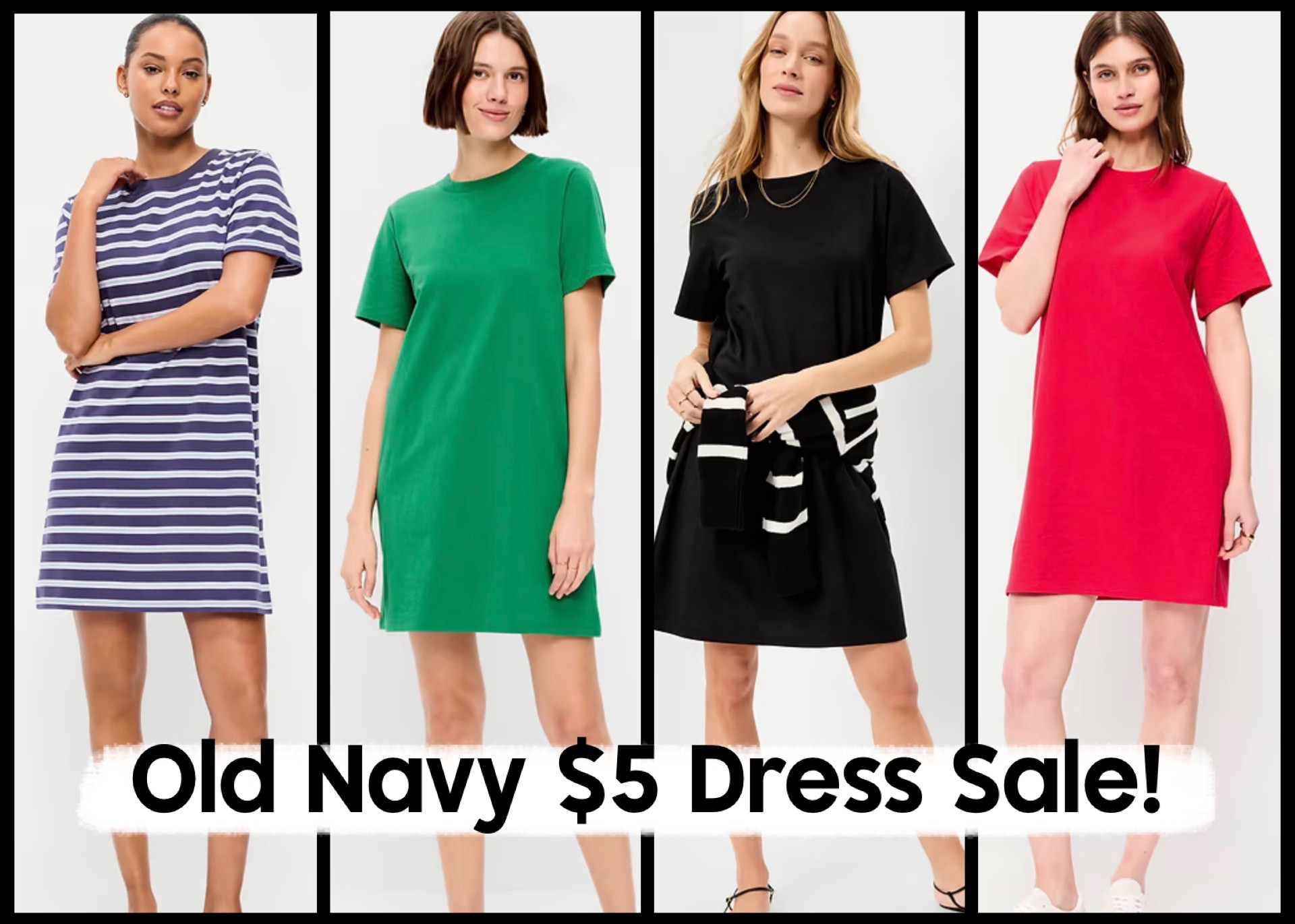 Old Navy has Women’s T-shirt Dresses for only $5 today!!!! 😳 AMAZING deal for these super comfy dresses that are perfect for Summer! Plus, they transition easily into fall when they pair nicely with a jean jacket, cardigan or sweatshirt. Lots of color options available!

#LTKSaleAlert #LTKSeasonal #LTKootd