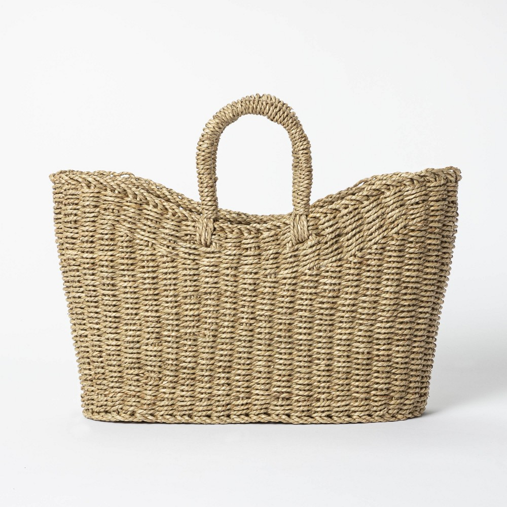 6" x 13" Tapered Oval Seagrass Braided Basket Natural - Threshold™ designed with Studio McGee | Target