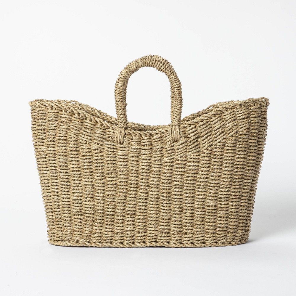 16"" x 6"" x 13"" Tapered Oval Seagrass Braided Basket Natural - Threshold designed with Studio McGe | Target