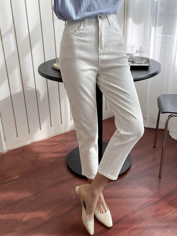 DAZY Calça Jeans Com Cintura Alta Para Ajuste 'Mom' | SHEIN