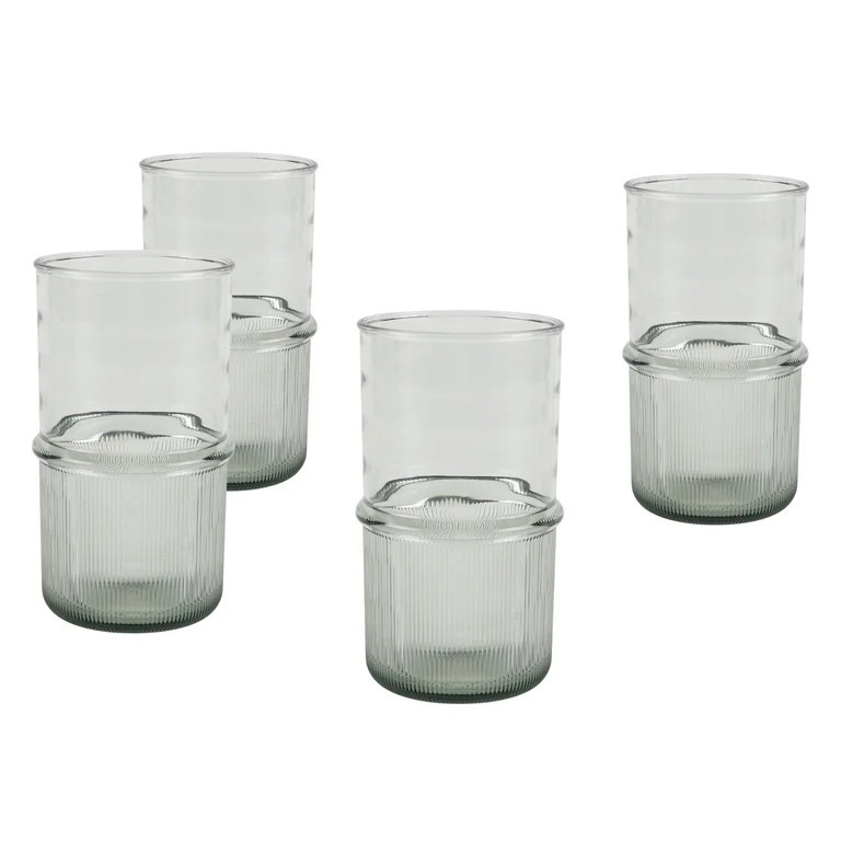 Better Homes & Gardens 4-Piece Green Ribbed Tritan Tumbler Set | Walmart (US)