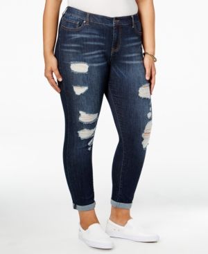 Celebrity Pink Trendy Plus Size Nostalgia Wash Ripped Jeans | Macys (US)