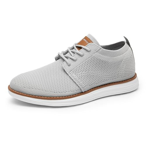 Bruno Marc Men's KnitFlex Breeze Mesh Sneakers Oxfords Lace-Up Lightweight Casual Walking Shoes,Size 6.5,Grey,GRAND-01 | Amazon (US)