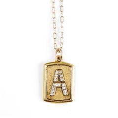 Pave Block Initial Necklace | Sequin