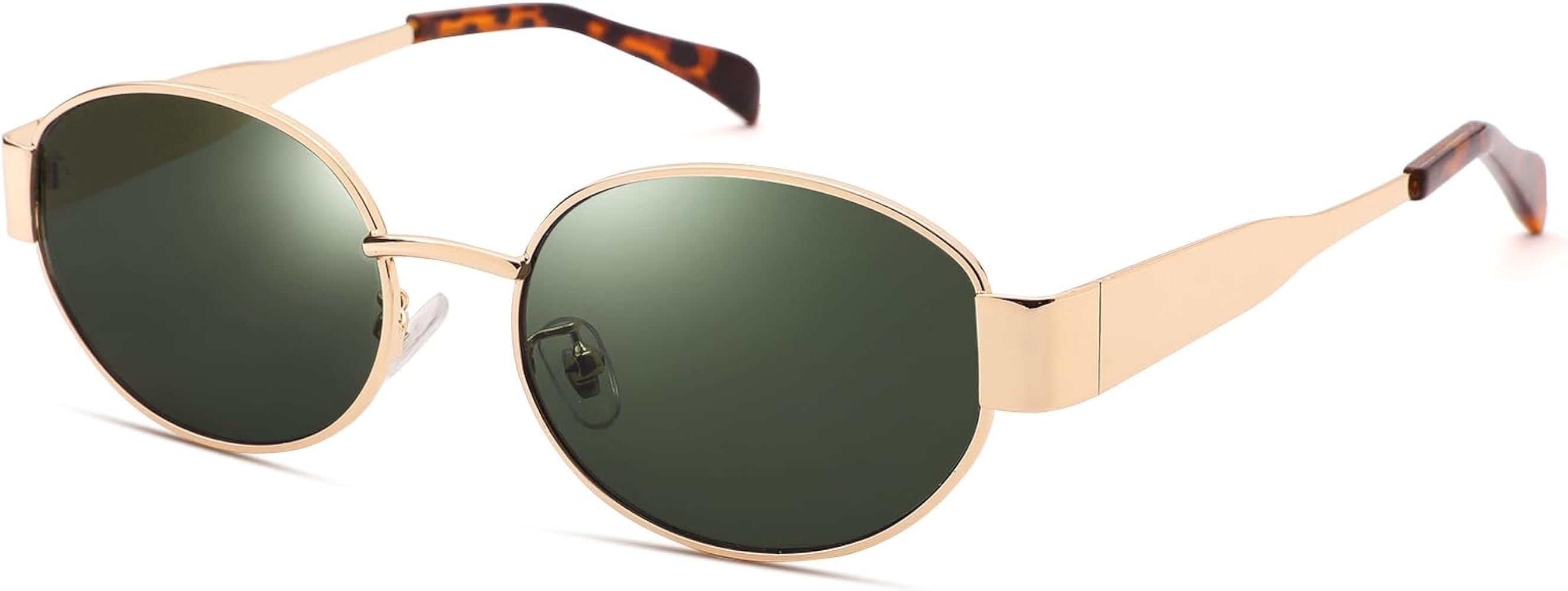 Pro Acme Retro Oval Sunglasses,Trendy Classic Shades Metal Frame Sun Glasses UV400 Protection | Amazon (US)
