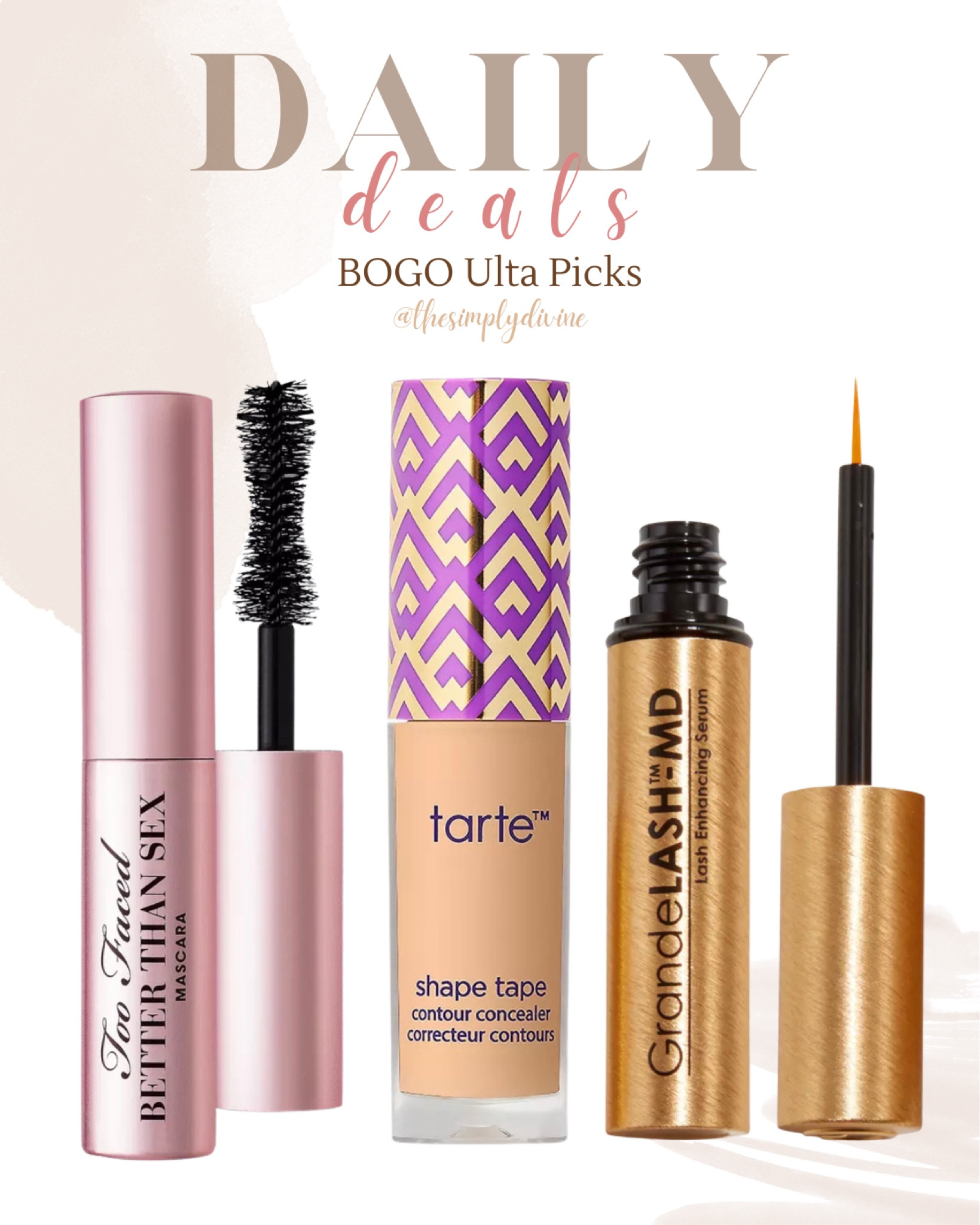 Buy one, get one for picks at Ulta right now! Here are mine. 👀💕

| Ulta | makeup | beauty | mascara | tiktok | concealer | Tarte | lash serum | sale |

#LTKbeauty #LTKsalealert #LTKunder50