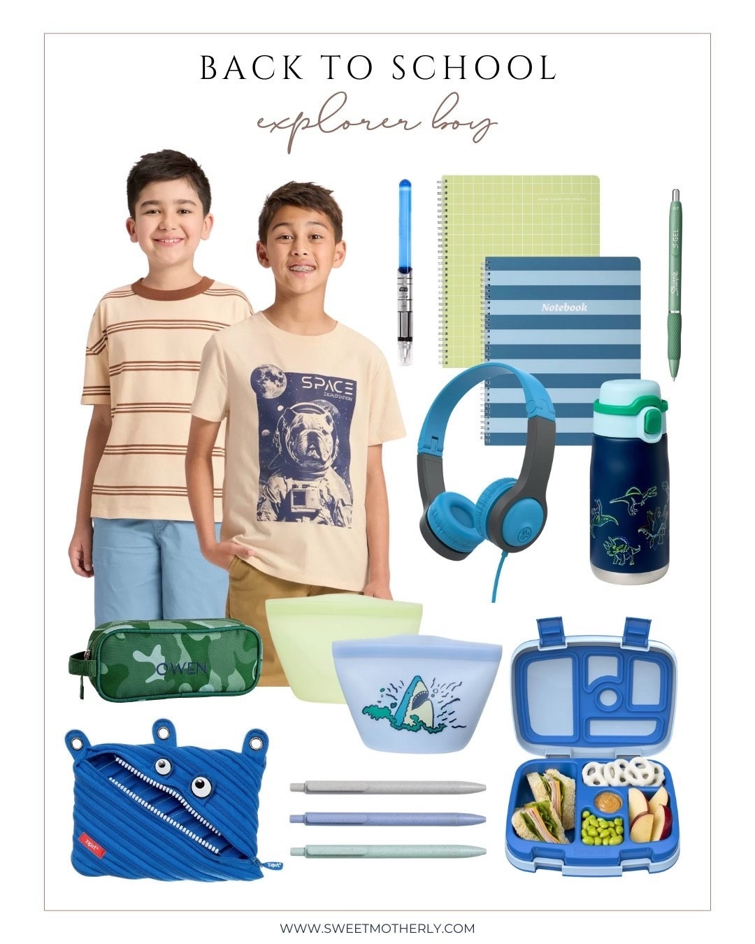 Space-themed shirts, lunch gear, and camo pencil pouches perfect for your adventurous back to school boy.

#LTKFamily #LTKKids #LTKFindsUnder50