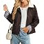 ECOWISH Barn Jackets for Women Contrast Collar Zip up Utility Jacket Coat | Amazon (US)