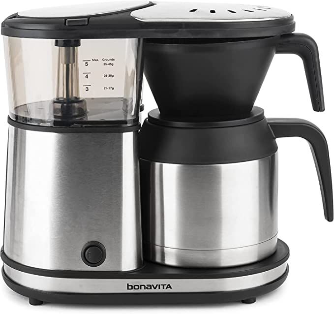 Bonavita 5 Cup Coffee Maker with Thermal Carafe One-Touch Pour Over Brewing, BV1500TS, Stainless ... | Amazon (US)