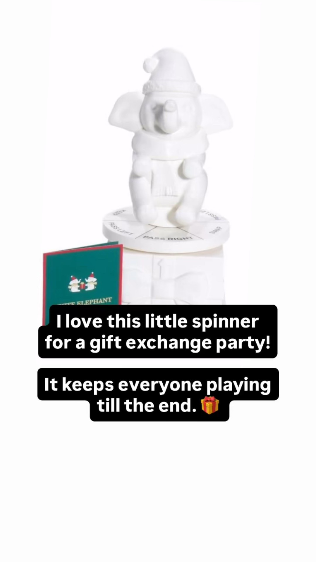 You know that feeling in a gift exchange where you open a terrible gift and you know you’re now stuck with it the rest of the night and the game is over for you?

I love that this little spinner means that everyone is in the game the whole time! 

#LTKSeasonal #LTKHoliday
