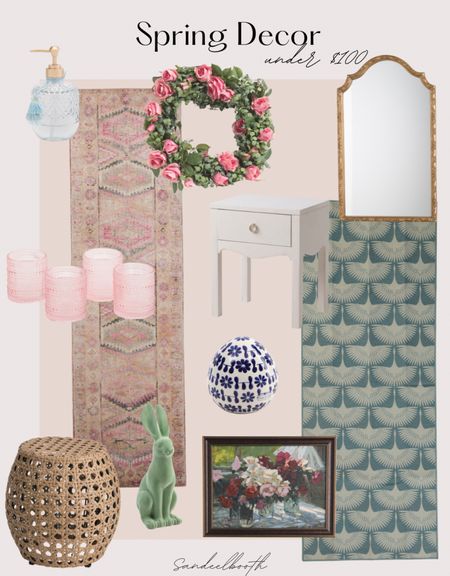 Spring home decor under $100.


How gorgeous are these pieces?! 


Easter, spring, decor, mirror, rug, runner, wall art, egg, wreath, felt bunny, 

#LTKstyletip #LTKhome #LTKfamily