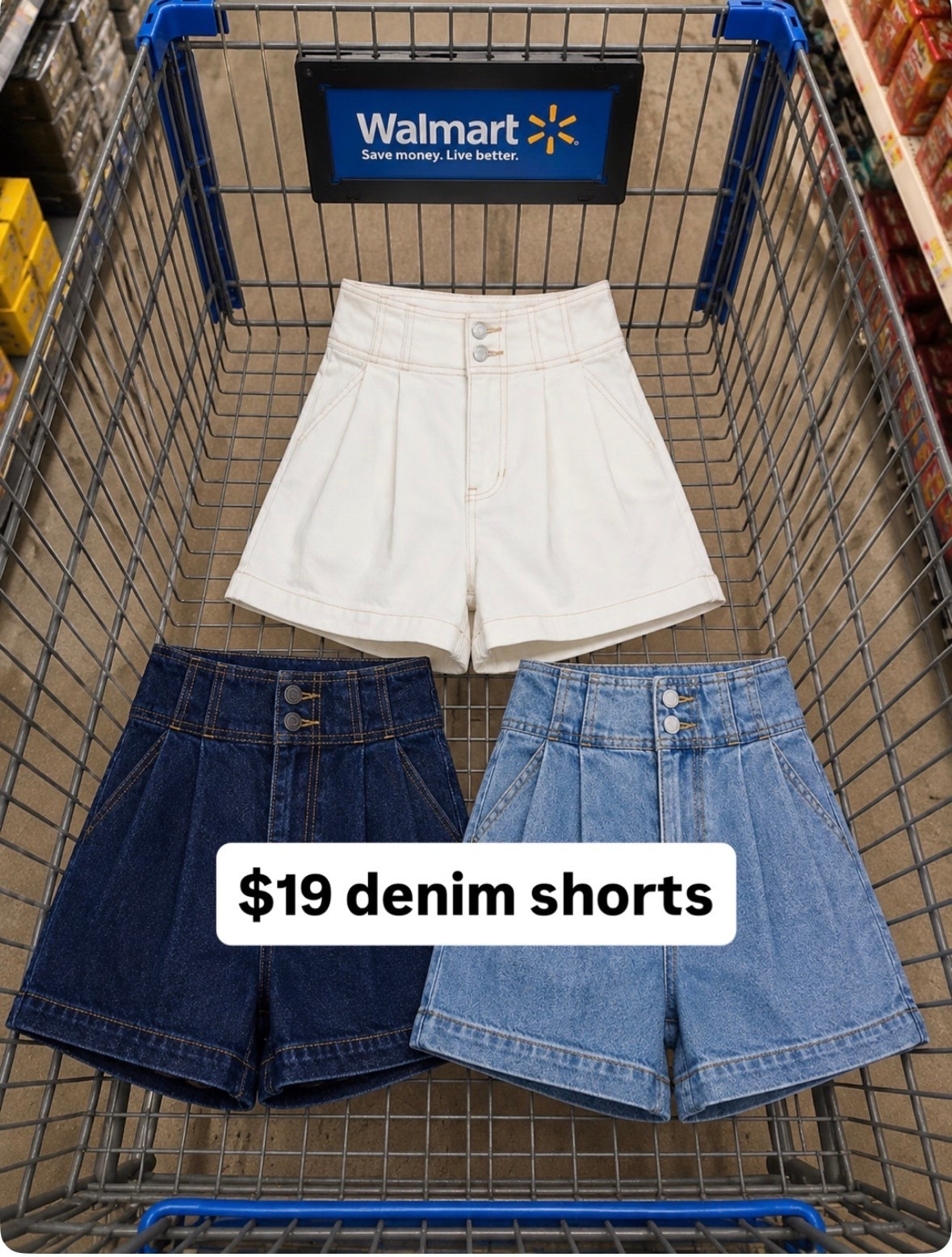 The cutest pleated denim shorts from Walmart only $19!

#LTKSeasonal #LTKOver40