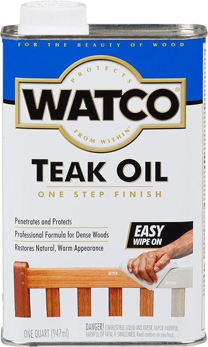 Watco Teak Oil Wood Finish, Quart, Clear | Amazon (US)