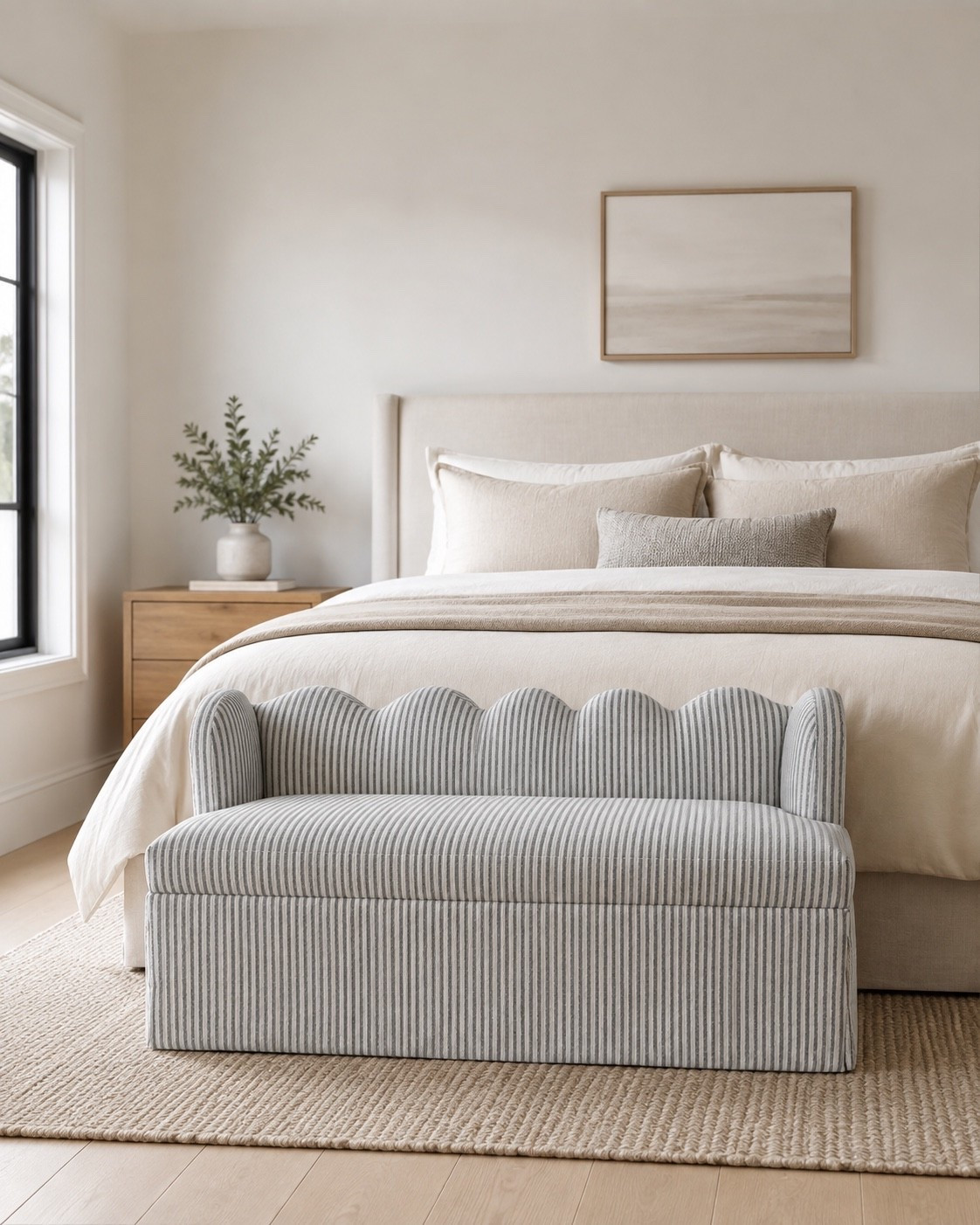 This storage bench has such a designer look for less! 

The scalloped back and striped fabric give it that high-end look, while the hidden storage makes it functional too. Perfect as an end-of-bed bench, entryway bench or extra seating anywhere you need a little more storage. Such a pretty find for a neutral bedroom or modern home!  High sell out risk! Save and follow for more inspiration.

#storagebench #bedroombench #endofbedbench #designerlookforless #bedroomdecor #neutralbedroom #affordablehomedecor #homedecorfinds

#LTKHome #LTKSeasonal #LTKSaleAlert