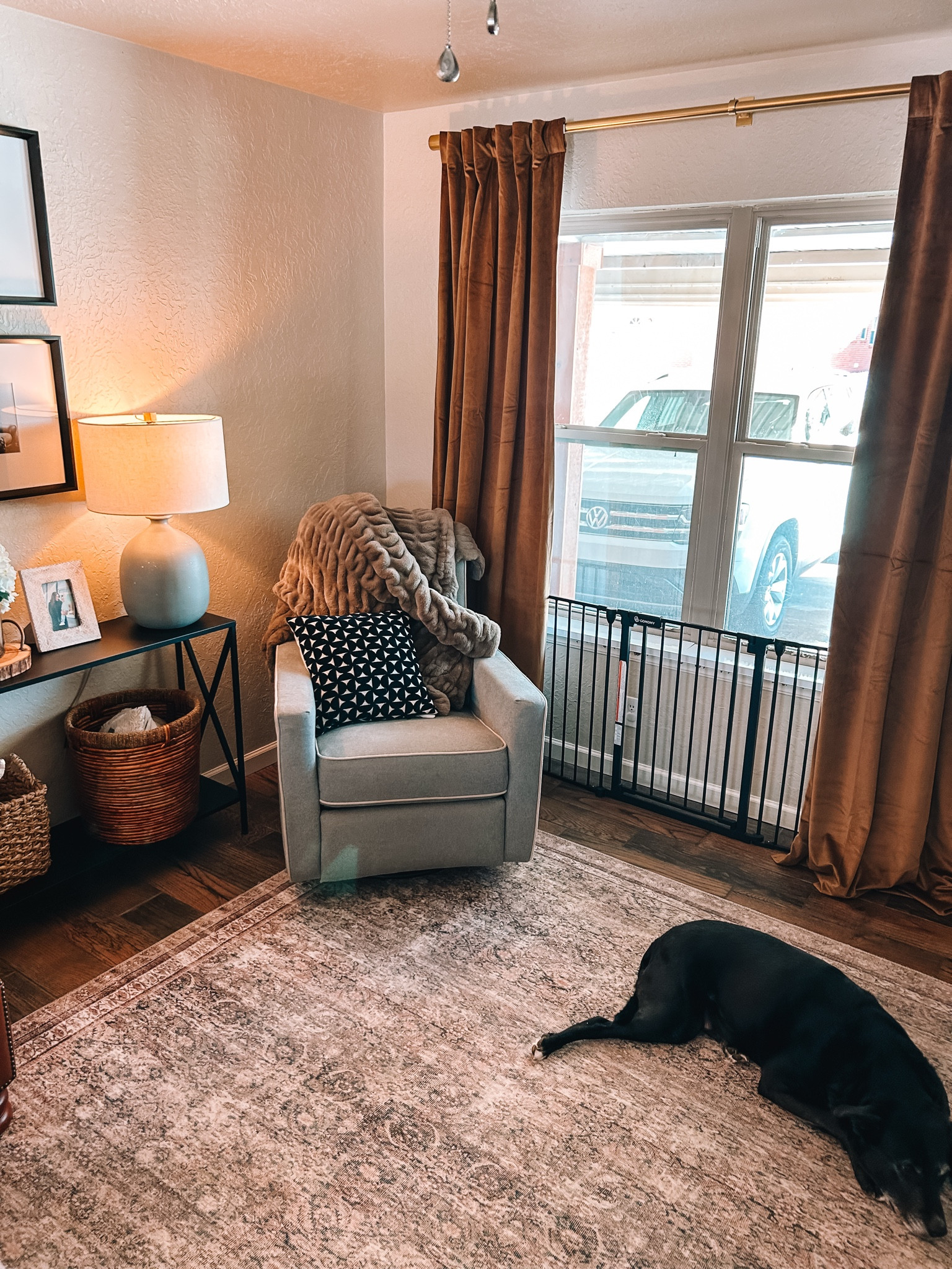 I love post Christmas freshness ❄️ I have a dog gate to block my dog from scratching and biting my window sill, it’s very effective!

Dog gate, rocking chair, nursery chair, nursery rocker, Amazon curtains, Amazon rug, washable rug, Lola blanket, dog rug, dog house, living room, small house

#LTKFamily #LTKHome #LTKSeasonal