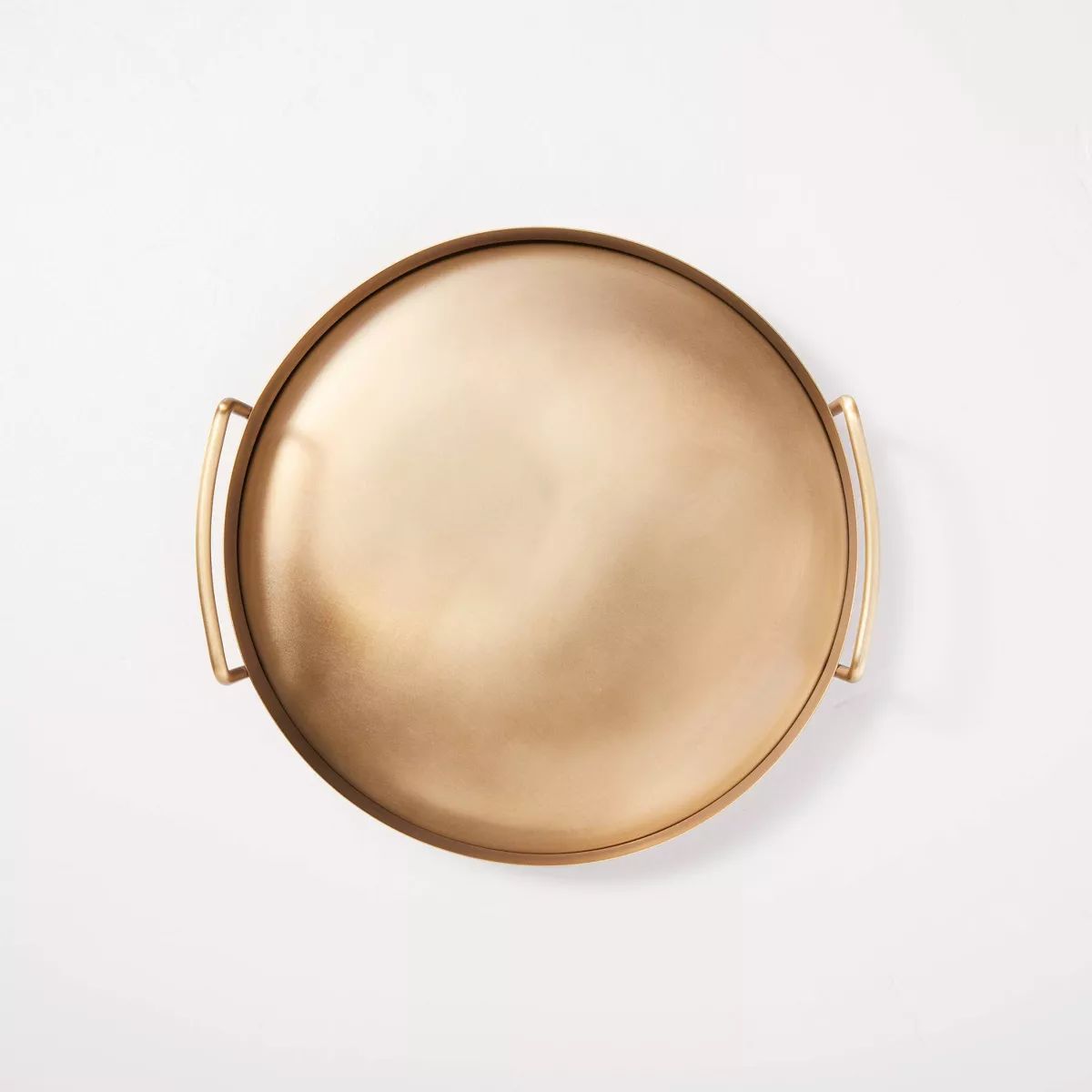 Beveled 11.9" Round Metal Decor Tray Brass Finish - Hearth & Hand™ with Magnolia | Target