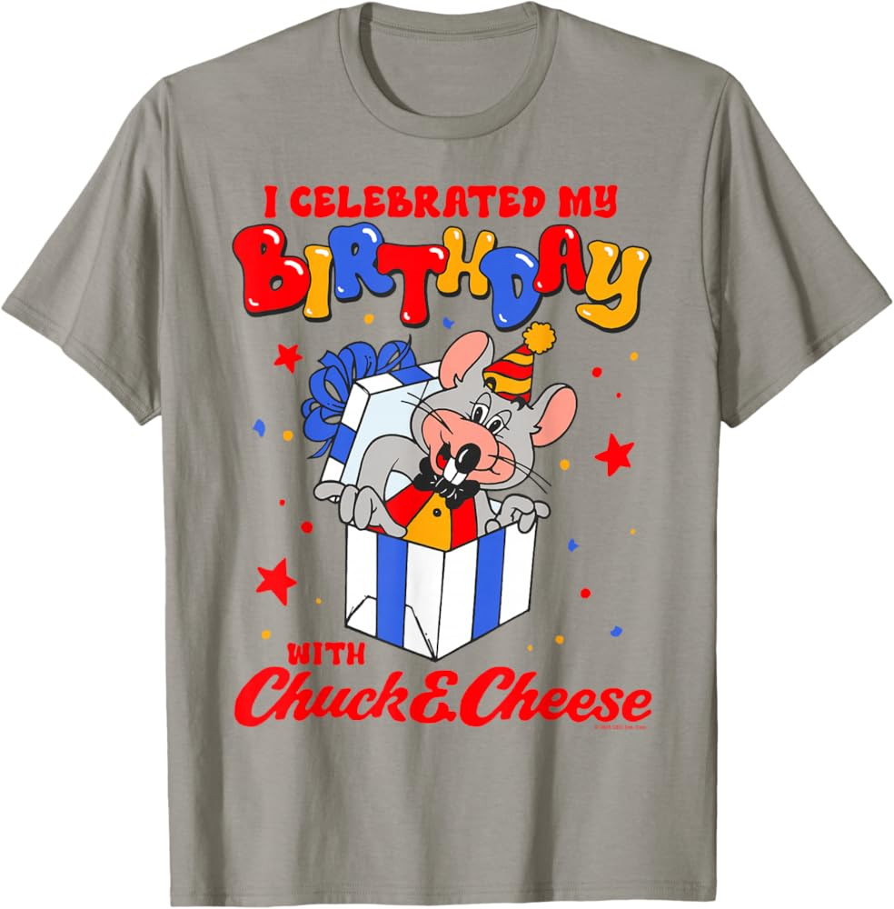 Chuck E. Cheese I Celebrated My Birthday with Chuck E Cheese T-Shirt | Amazon (US)