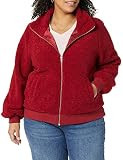Amazon Essentials Women's Teddy Faux Shearling Funnel Collar Jacket | Amazon (US)