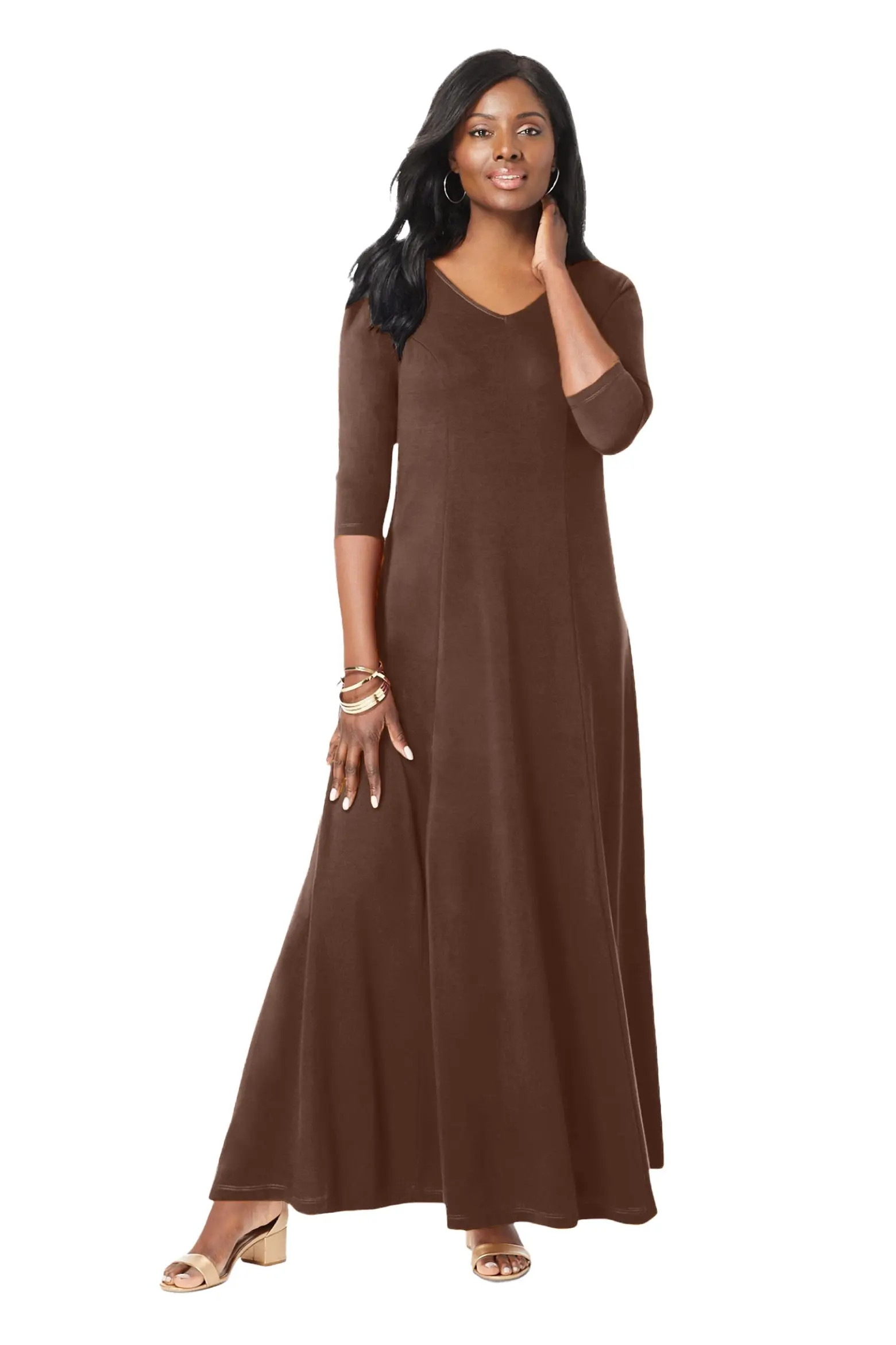 Jessica London Double-V Maxi Dress (Women) | Nordstrom | Nordstrom