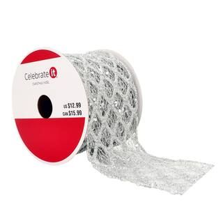 2.5" x 18ft. Glitter Wired Mesh Ribbon by Celebrate It® Christmas | Michaels Stores