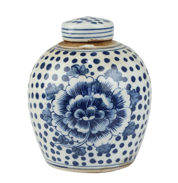 Blue And White Tiny Lid Mini Jar Peony Dots, Set of 2 | Scout & Nimble