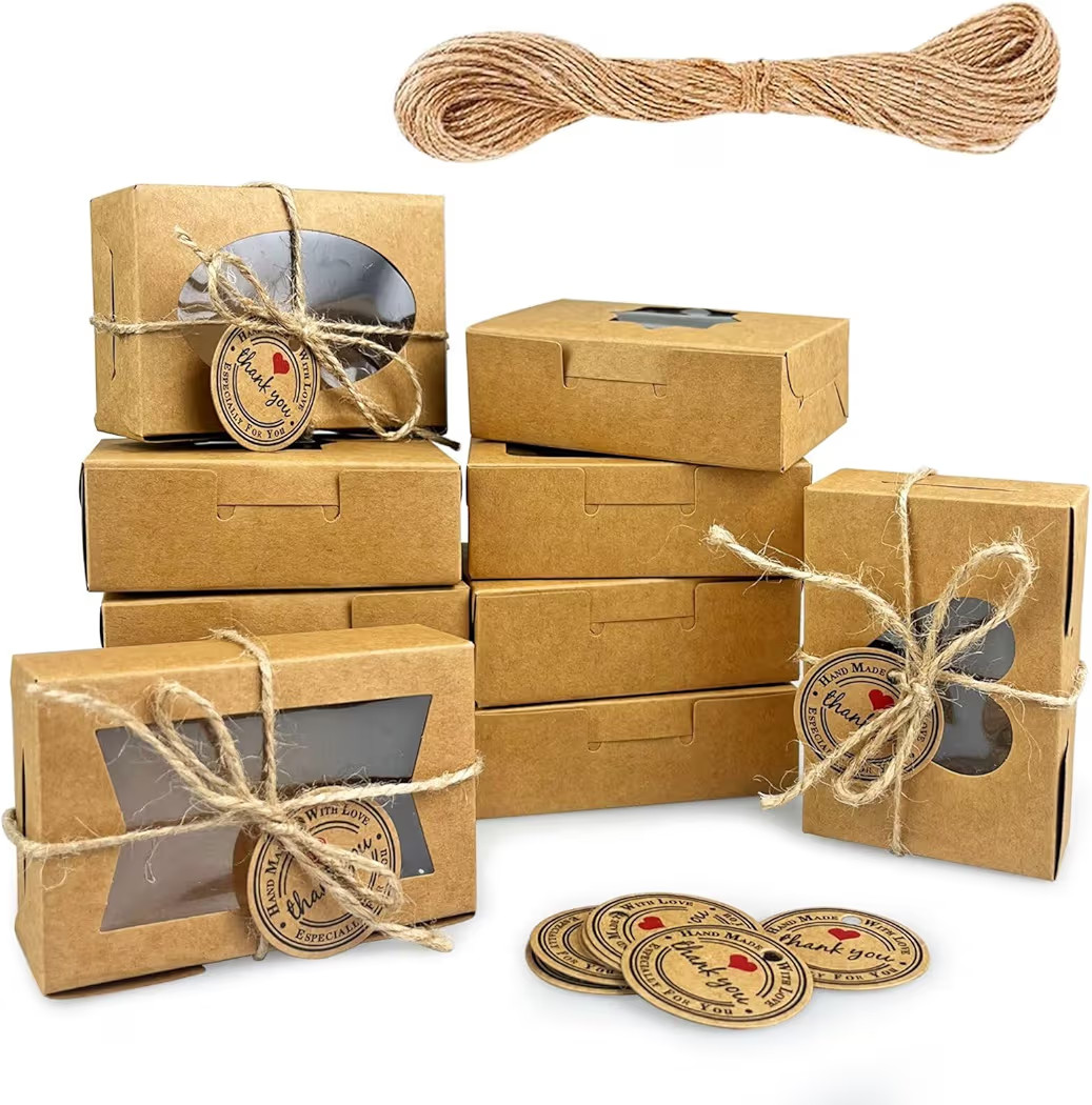 Amazon.com: 10Pcs Soap Boxes for Homemade Soap with Window Small Kraft Packaging Boxes for Homema... | Amazon (US)