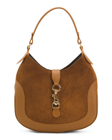 Made In Italy Suede Hobo Snap Flap | TJ Maxx