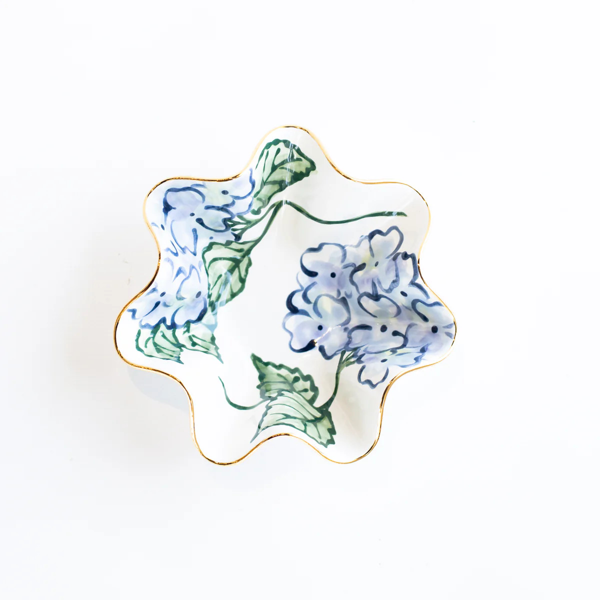 Adorn Blue Hydrangea Wavy Bowl | Susan Gordon Pottery