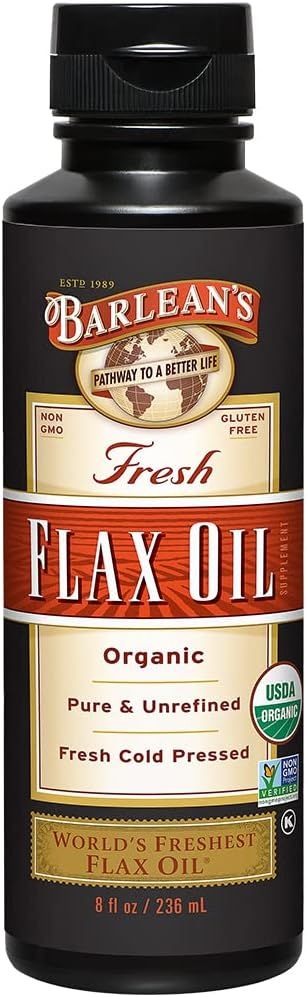 Barlean's Organic Flaxseed Oil Liquid from Fresh Cold Pressed Flax Seeds, 7,640mg ALA Omega 3 Fat... | Amazon (US)