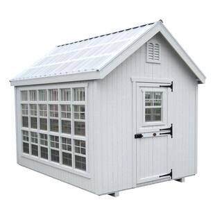 Colonial Gable 8 ft. x 8 ft. Wood Greenhouse DIY Kit with Floor | The Home Depot