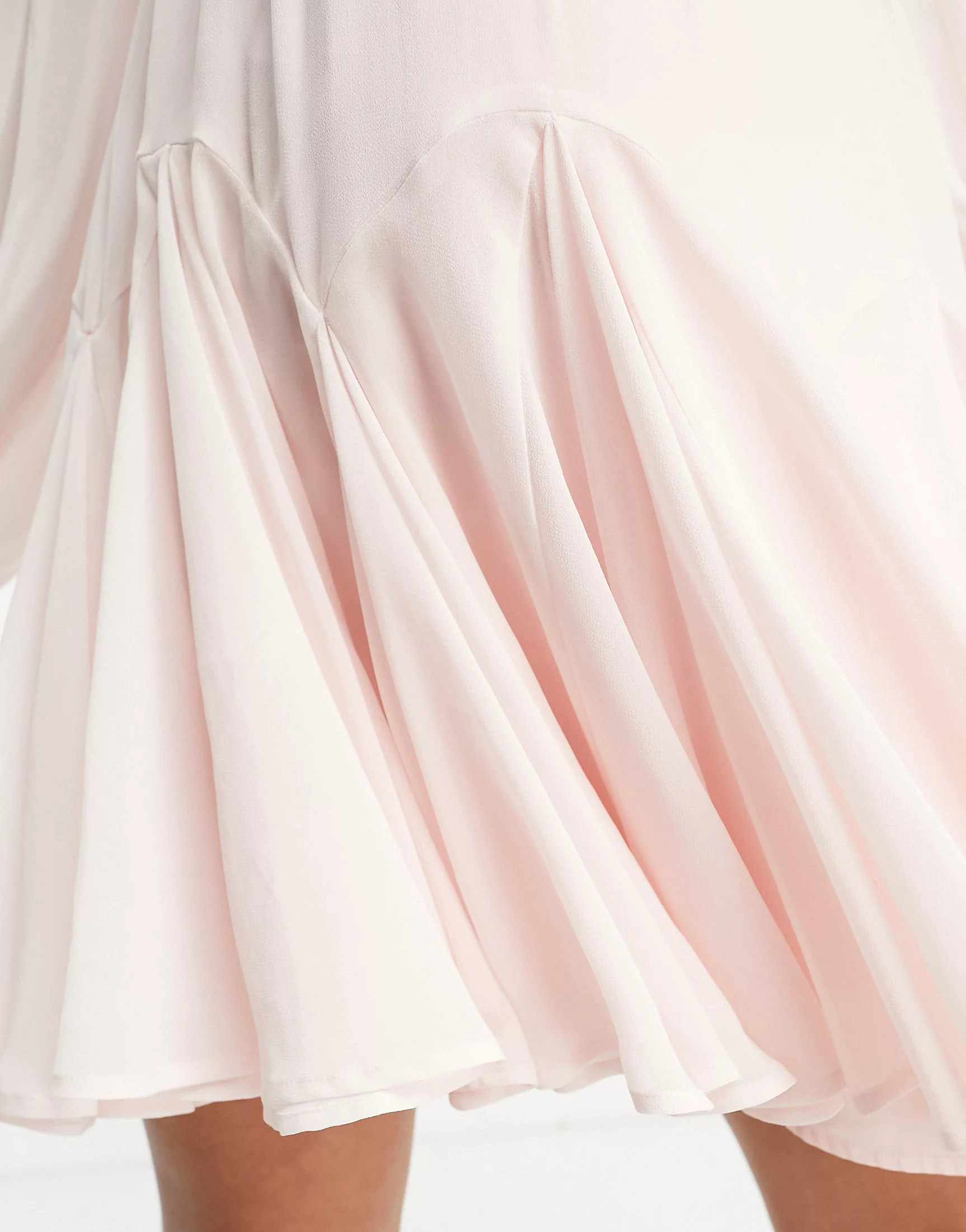 ASOS DESIGN Maternity wrap balloon sleeve mini dress with tie waist detail in baby pink | ASOS (Global)