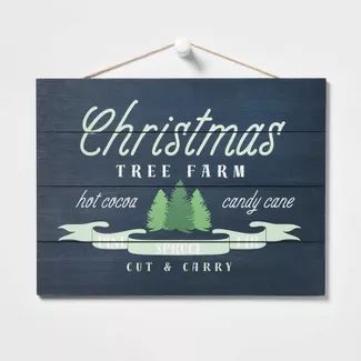 Christmas Tree Farm Hanging Sign Black/Green - Wondershop™ | Target