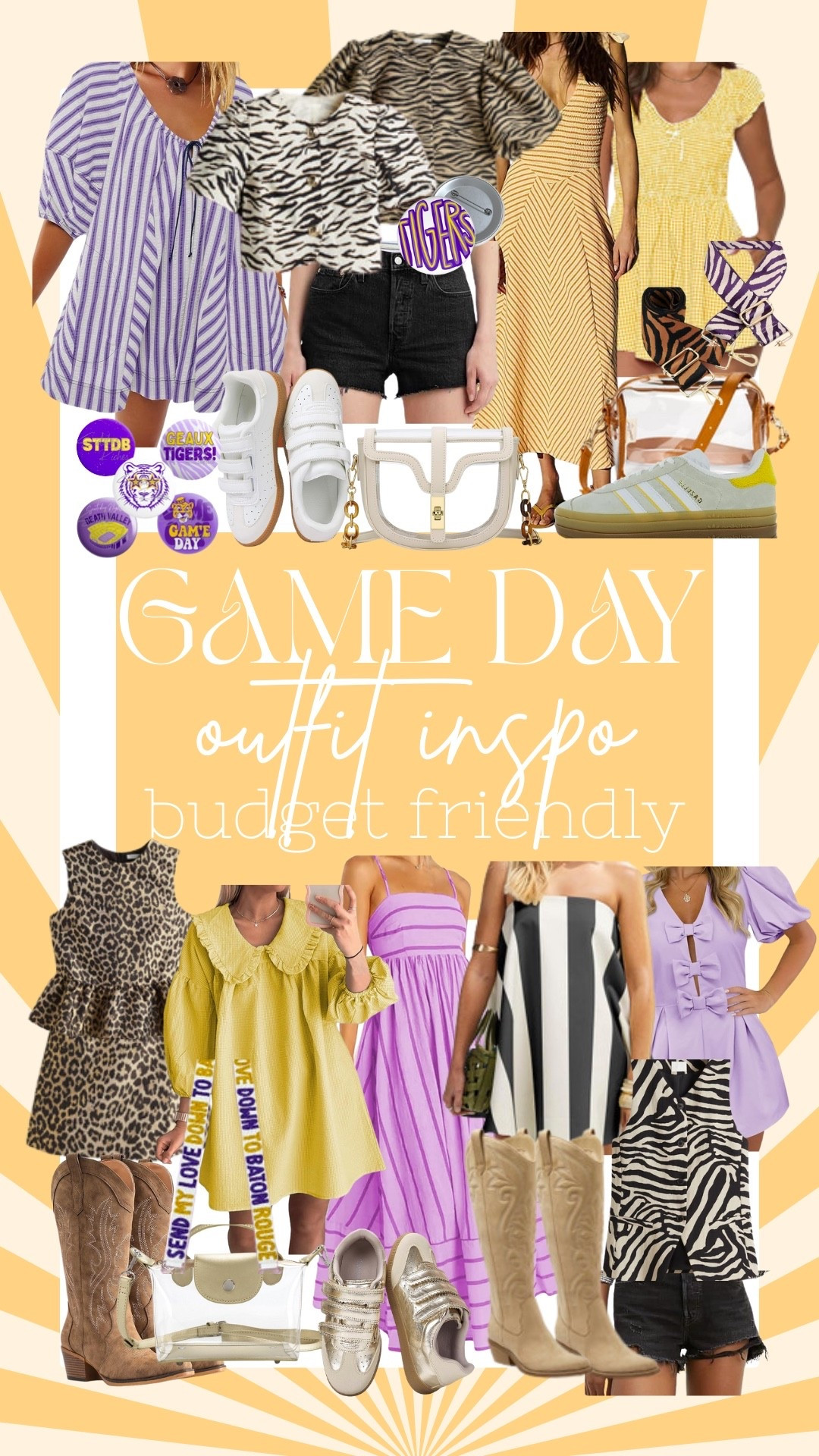LSU purple and gold game day outfits!! 
Love all of these tiger print, leopard print, yellow and more outfit options!!! All are so affordable!! 


#LTKOver40 #LTKFindsUnder50 #LTKStyleTip
