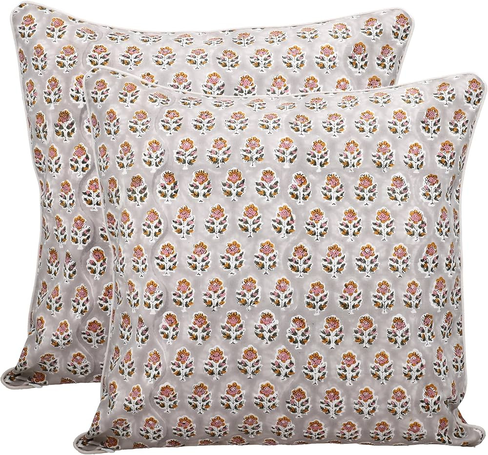 CPC Throw Pillow Covers for Couch, 20x20 Decorative Couch Pillows for Living Room, 100% Cotton Bo... | Amazon (US)