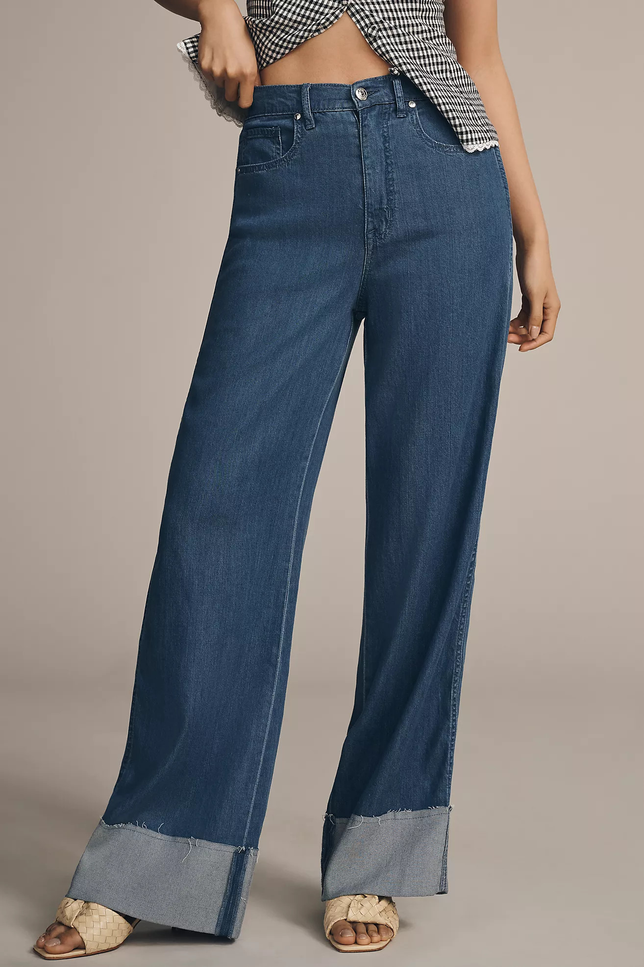 Sam Edelman High-Rise Cuffed Wide-Leg Jeans | Anthropologie (US)