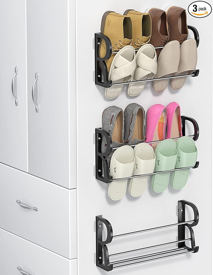 Wall Shoe Rack for RV Shoe Storage, 3 Pack Wall Mounted Shoe Rack with Sticky Hanging Mounts for ... | Amazon (US)