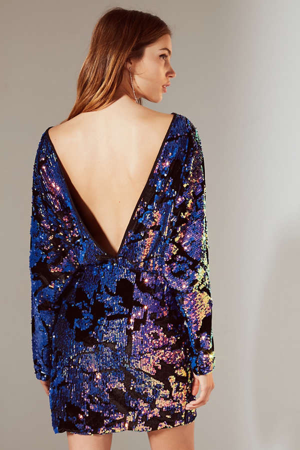 UO Magic Velvet + Sequin Mini Dress | Urban Outfitters US