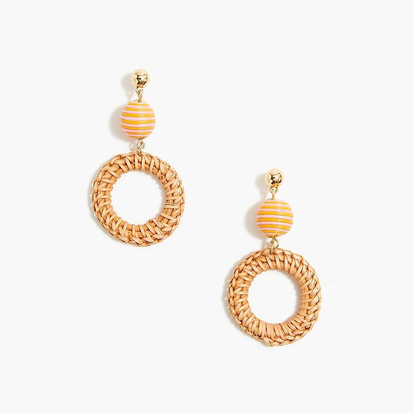 Wrapped rattan statement earrings | J.Crew Factory