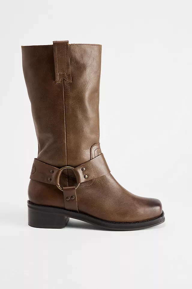 BDG Brown Moto Boots - Dark Brown UK 8 at Urban Outfitters | Urban Outfitters UK
