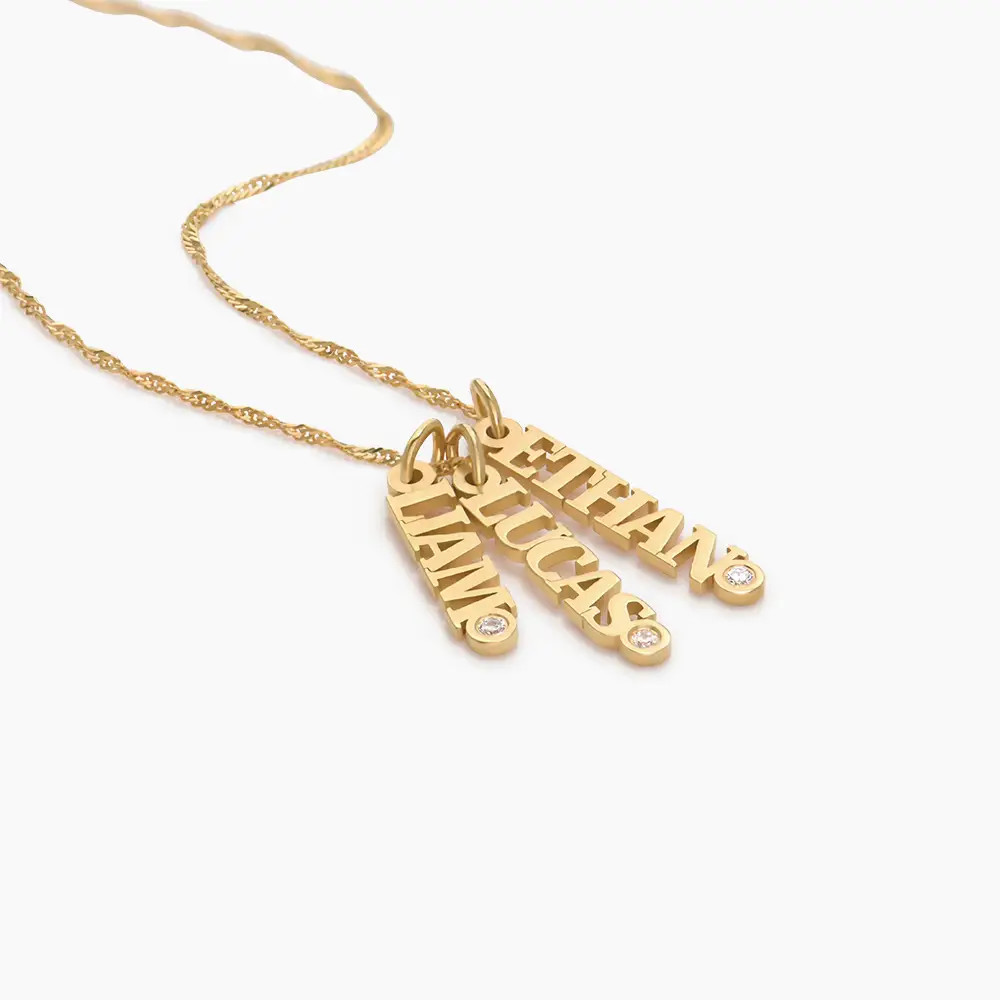 Singapore Chain Name Necklace with Diamonds -  Vermeil | Oak & Luna (US)
