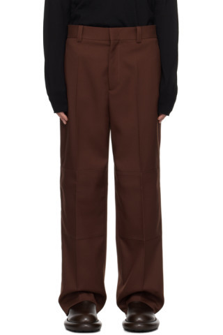 Burgundy Paneled Trousers | SSENSE