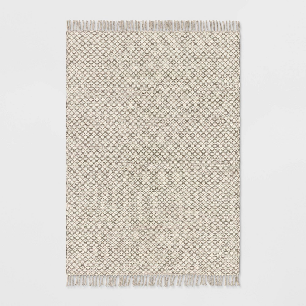 7'x10' Belknap Woven Diamond Scatter Rug Cream - Threshold | Target