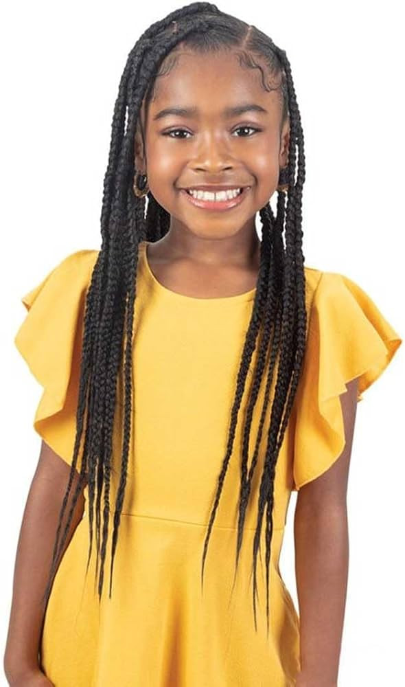 Shake-N-Go Freetress Synthetic 3X Kids Pre-Stretched Braids 28" (Color:2 Dark Brown) | Amazon (US)