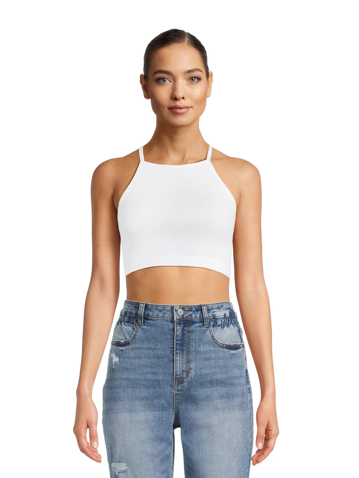 No Boundaries Juniors’ Seamless High Neck Tank Top | Walmart (US)