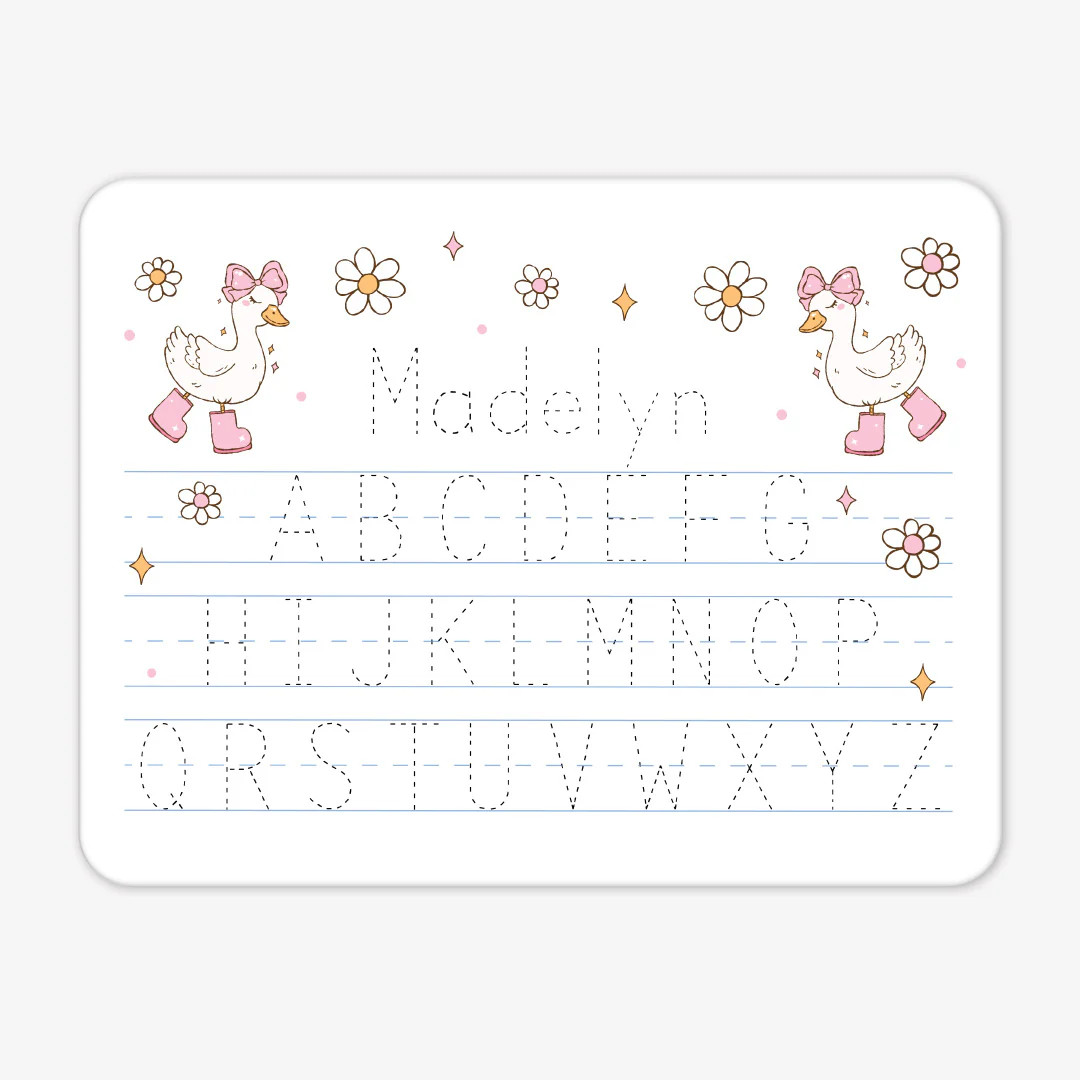 Kids Personalized Whiteboard | Silly Goose Pink | Caden Lane