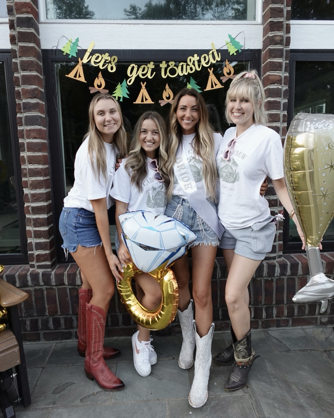 Camp vibes and bride tribe fun. These cowgirl boots and matching camp crew shirts made the night so special. Shop the look here and get inspired for your own celebration.

#LTKFamily #LTKShoeCrush #LTKWedding