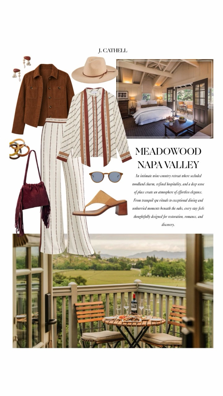 🍷 Napa Valley in the fall just might be wine country at its best.

In my Napa Valley Fall Style Guide, I’m sharing where to stay, what to wear, and the outfits I’d plan for every moment of the trip—from vineyard tastings and alfresco lunches to golden-hour cocktails, elevated dinners, and one last farewell brunch.

Think rich autumn tones, beautiful layers, suede and woven accessories, polished denim, and effortless pieces that feel perfectly at home among the vines. Tap to shop the looks and plan your own chic fall escape to Napa. 🍂✨

#LTKStyle #NapaValley #NapaStyle #WineCountryStyle #FallOutfits #FallTravel #WineCountry #TravelStyle #AutumnStyle #OutfitInspiration

#LTKTravel #LTKSeasonal #LTKOver40 #LTKTravel